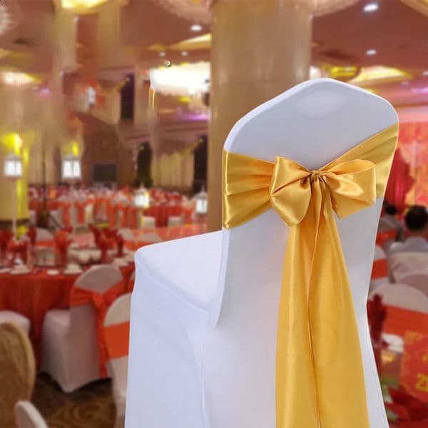 Wedding Satin Chair Sashes Ribbon Rose Gold Bows Tie for Banquet Party Event Supplies Birthday Baby Shower Chair Belt Decor 250224