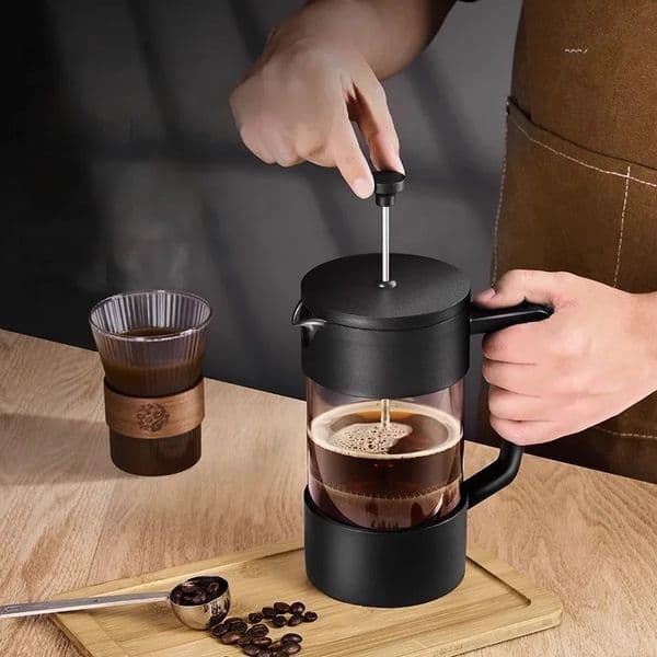GianxiFrench Press Pot With Filter Multifunctional Hand Punch Coffee Pot Heat Resistant Borosilicate Glass Brewings Pot Tea Milk 250224