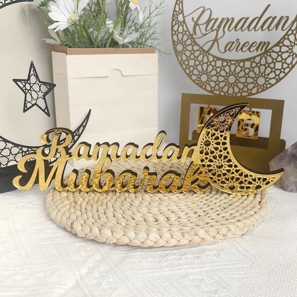 2025 Acrylic Ramadan Ornament Eid Mubarak Moon Star Castle Shape Crafts Islamic Muslim DIY Decoration Supplies Party Gift 250224