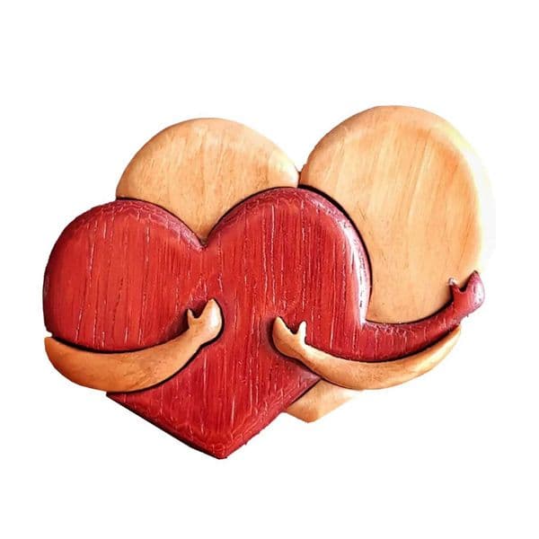 Wooden Love Heart Decorative Ornaments Heart Shaped Craft Pendant Gift For Mothers Day Valentines Day M250303