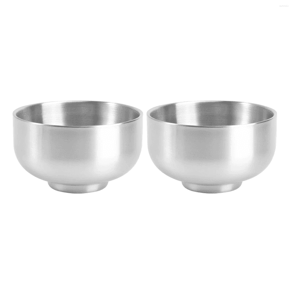 Dinnerware Sets 2pcs 12cm 304 Stainless Steel Bowl Double Insulated Children's Household Utensils Instant Noodles