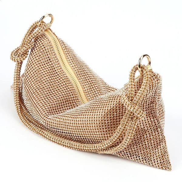 Ship from US Fashion Diamond Rhinestone Shoulder Bags for Women Elegant Bling Evening Clutch 250303FBB