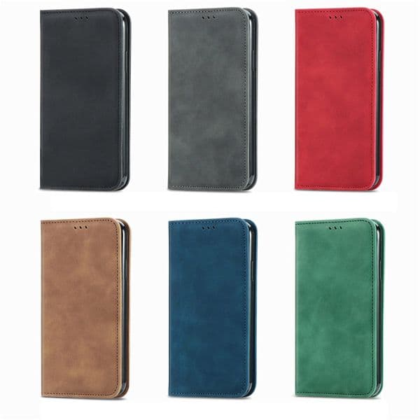 S26 Plus Suck Leather Wallet Cases For Samsung S25 Edge S24 Ultra FE S23 A26 A36 A56 A16 A06 M15 M55 Closure Magnetic Flip Cover Holder Bussiness ID Card Slot