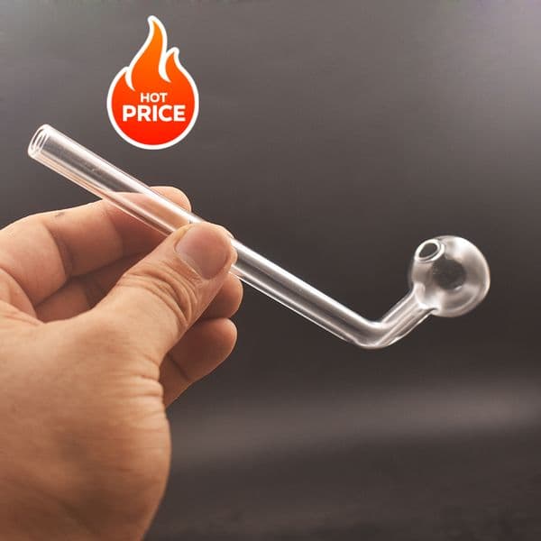 Wholesale cheap Big 17cm Thick heady Glass oil burner pipes for smoking Curved Bent clear tube nails Straw pipe