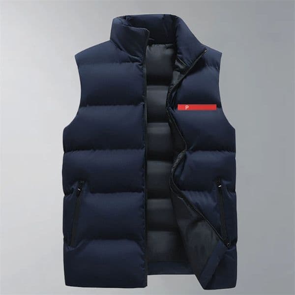 Autumn Winter 2025 Luxury Vest Men Casual Waistcoat Sveless Jackets Embroidery Brand Red Stripe Mens Vests Bodywarmer Down Vest for Men Coats Asian Size M-5XL Q260623