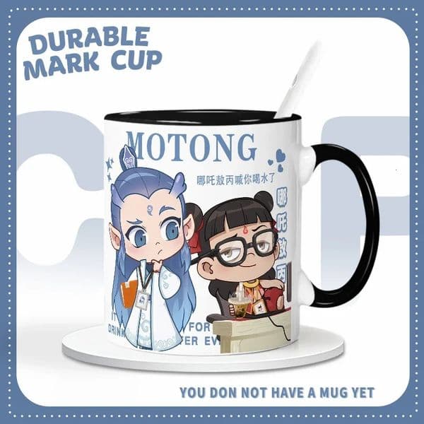 Nezha Ao Bing Cup Cute Cartoon Breakfast Coffee Milk QVersion Ceramic Lover High Temperature Heating 250304