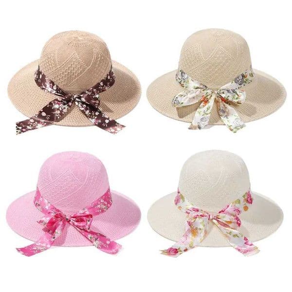 Beach ladies fashionable summer womens hats womens sun hats ribbon fisherman hats womens Str hats La casual sun hatsXJ250304
