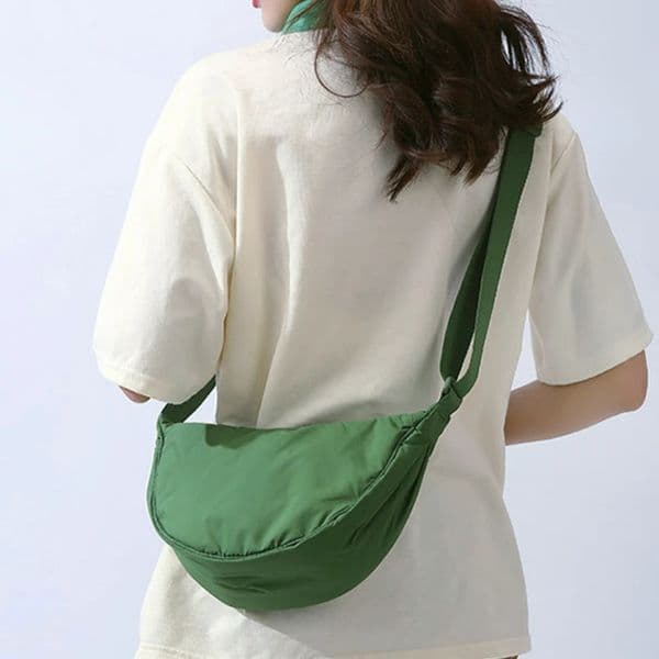 Solid color womens portable shoulder bag simple womens nylon cloth pad cross body bag travel wallet handbag messenger bag 250218BANJIA