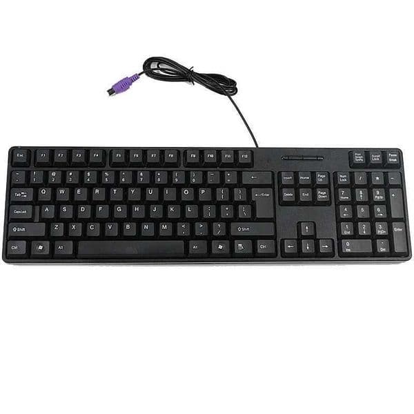 Wired PS/2 circular interface keyboard for desktop computers Office Home uses old-fashioned circular keyboard Z250304