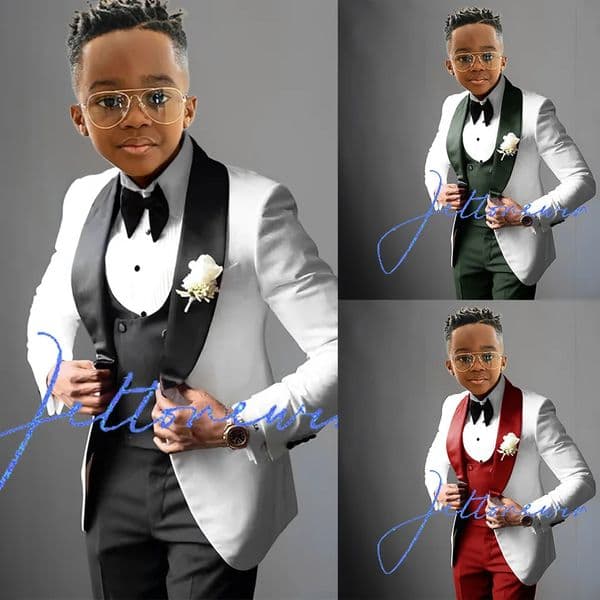 Suit for Boys Wedding Tuxedo Kids Formal Jacket Pants Vest 3 Piece Set Custom Outfit Classic Clothes 216 years 250303
