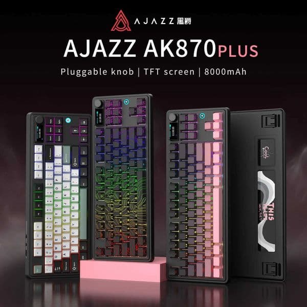 AJAZZ AK870 Plus 87-Key Mechanical Gaming Keyboard RGB Backlit All-Key Hot Swap Magnetic Shaft for Laptop PC Z250304 Y260525