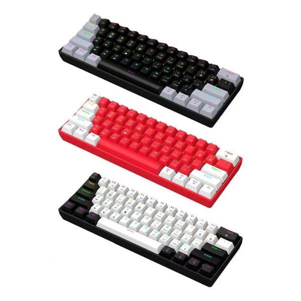Rgb Mechanical Keyboard Gaming with Compact Design for Laptop Pc Wired 61 Office Keyboard with Ergonomic Z250304