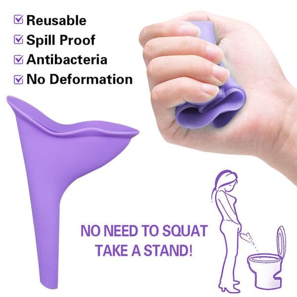 Update Reusable Pee Funnel Women Standing Piss Silicone Toilet Female Urinal For Travel Femme Urinating Device Emergency Camping