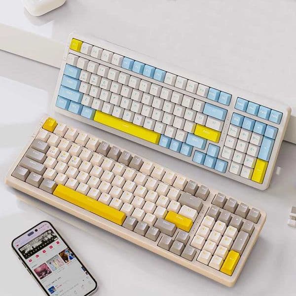 ZYOULANG K96 mechanical keyboard wireless dual-mode 100 key red switch keyboard suitable for laptops with 98 layout hot exchange BT5.0/2.4G Z250304