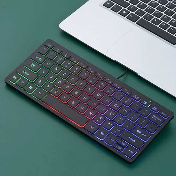 78 key Backlit Wired Keyboard Mini Small Laptop External Keyboard Portable Ultra-Slim Tablet Keyboard Z250304