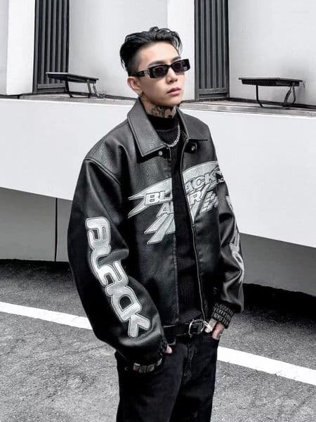 Men's Jackets Autumn Winter Punk Coat Embroidery Motorcycle Suit PU Leather Jacket High Street Retro Niche Silhouette Heavyweight