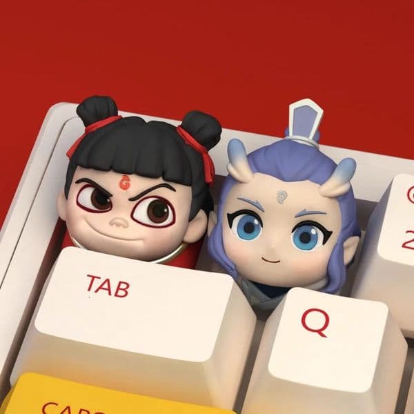 Nezha 2 Anime Customized Keycaps Aobing Figurine Model Exquisite Carving 3d Peripheral Toys 250304