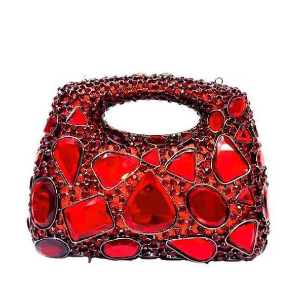 XIYUAN Crystal Clutch Wallet Womens Luxury Evening Bag Party Diamond Shoulder Bag Cocktail Water Diamond Handbag Ruby Wallet Z250303