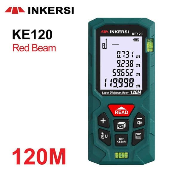 INKERSI Laser Rangefinder 120m 100m 70m 50m 40m Digital Laser Distance Meter Laser Range Finder Tape Distance Measurer Tools X250304