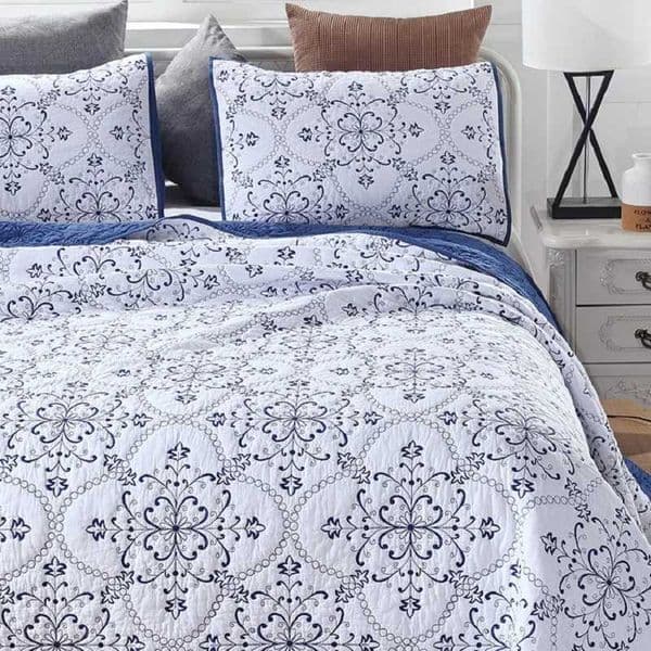 Cotton Bedspread Quilt Set 3pcs Coverlet Solid Embroidered Quilts Quality Bed Covers Europe King Queen Size Quilted BlanketXJ250303