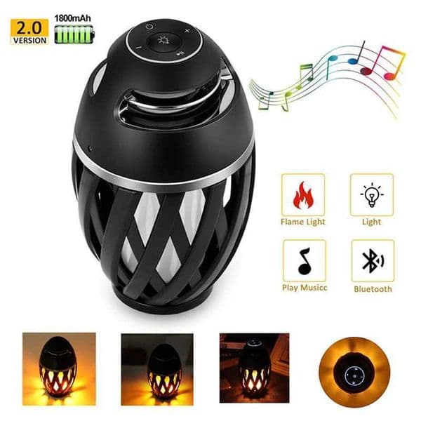 Portable Wireless Speaker LED Flame Light Loudspeaker Music Player LED Flame Torch Lamp Flicker Light Soundbar Vitog Z250304
