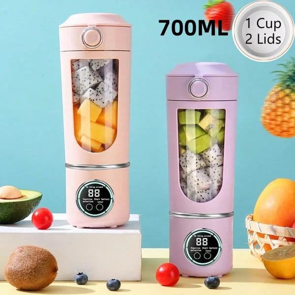 Portable Juice Maker Blender for Shakes Smoothies 700ML Multiple Colors 12Blades Fast Mixing 2 In 1 Bottle Juicer 250303BJ