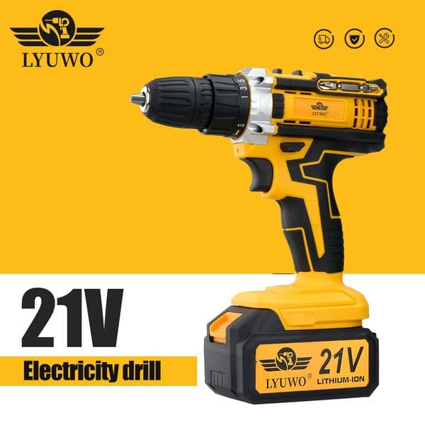 Update LYUWO Rechargeable Pistol Drill, Electric Screwdriver, Household Impact Hand Drill Tool,Use MT Battery