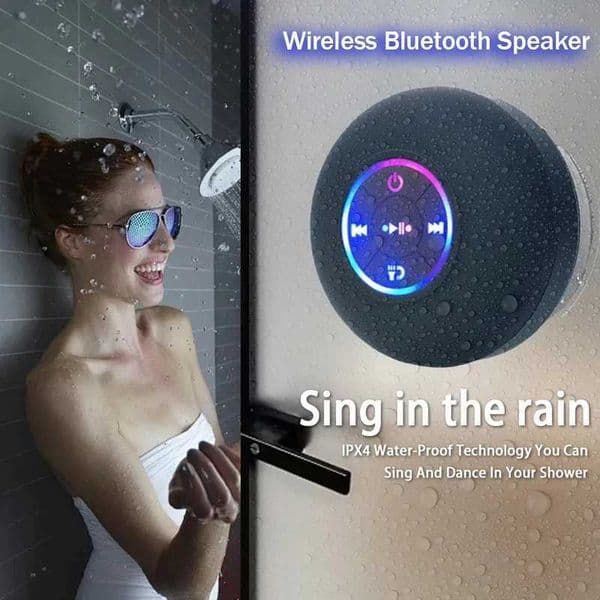 Wireless Speaker LED IPX4 Waterproof Loudspeaker Outdoor Bathroom Large Suction Cup Portable Mini Stereo Sound Box Z250304
