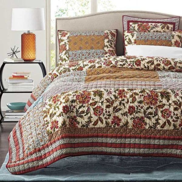 Handmade Splicing Work Quilt Set 3-Piece Bed Size Extra Large 100% Cotton Cover Quilt Comfortable SetXJ250303