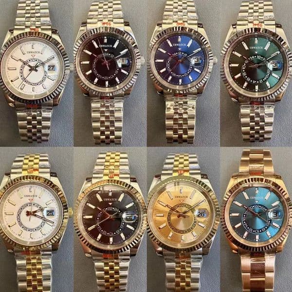 42MM Moderate Size Automatic Movement Sapphire Crystal Mens Watches ST9 Various Colors Dial Traveller Wristwatches With Dual Time Zone Display