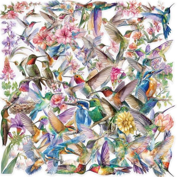 50Pcs Cute Hummingbird Waterproof Durable Decal Stickers for Decorating Motorcycle Laptop Water Bottle Mobile Phone Computer