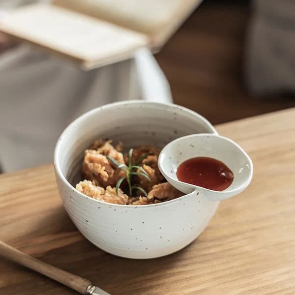 Coarse Pottery Retro Dim Sum Bowl Japanese Cuisine Bowl Home Cooking Creative Goblet Fruit Salad Plate Living Room Display 250304