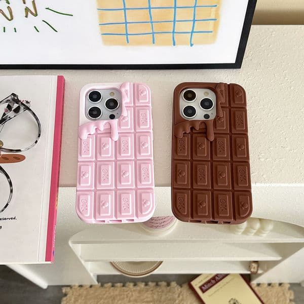 3D Chocolate Phone Cases For Iphone 17 Air 16 15 Plus 14 Pro Max 13 12 11 Iphone17 Cute Lovely Fashion Lover Soft Silicone Back Skin Cover