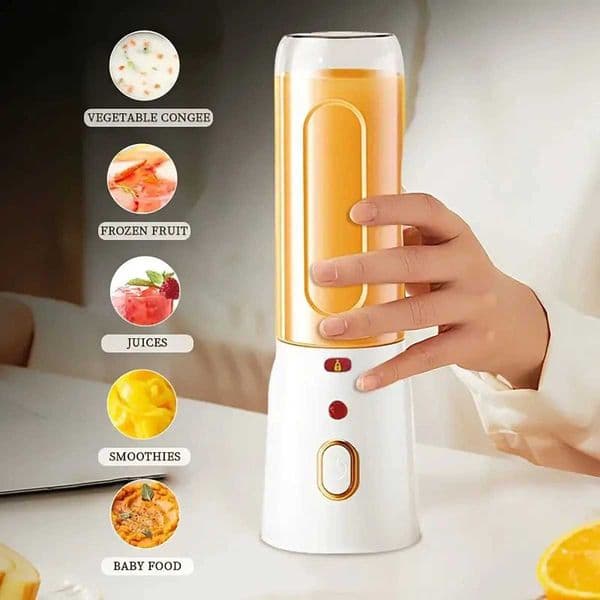 1set portable electric blender USB rechargeable cordless juicer high-power juice cup suitable for milkshake juice foodXJ250305