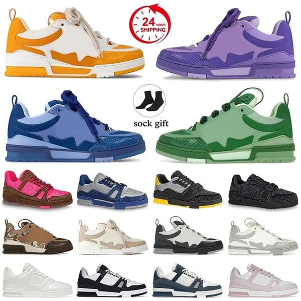 Designer Shoes mens Trainers High Quality skate Mens Womens Sneakers Fashion Casual Shoes Low-top Breathable sneakers Black White Red Blue Print trainers size 36-45