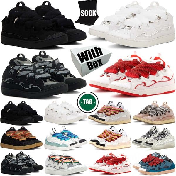 WIth Box Designer curb sneakers shoes chaussure lavinshoes for mens womens black trainers scarpe Plate-forme luxury