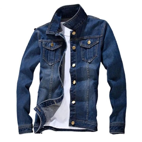 Mens Jeans Jacket Autumn Winter Male Denim Coat Retro Streetwear Stylish Slim Fit Buttons 250225