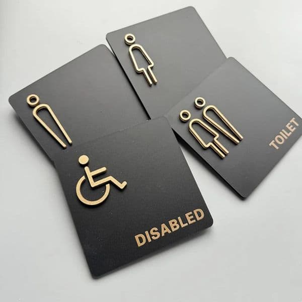 Creative Washroom Signage Mens and Womens Bathroom Signage Acrylic Public Toilet Door Signage el Toilet Reminder Signs 250304
