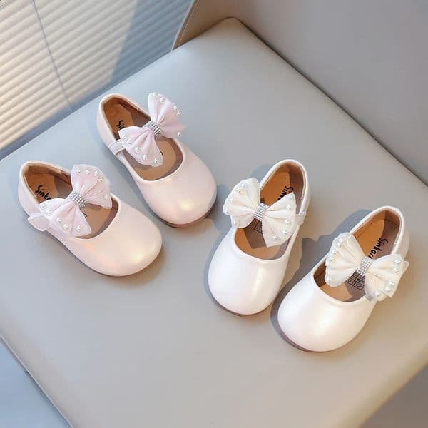 2026 New Simple Elegant Kids Flats With Lace Bow-Knot Princess Sweet Children Mary Designer