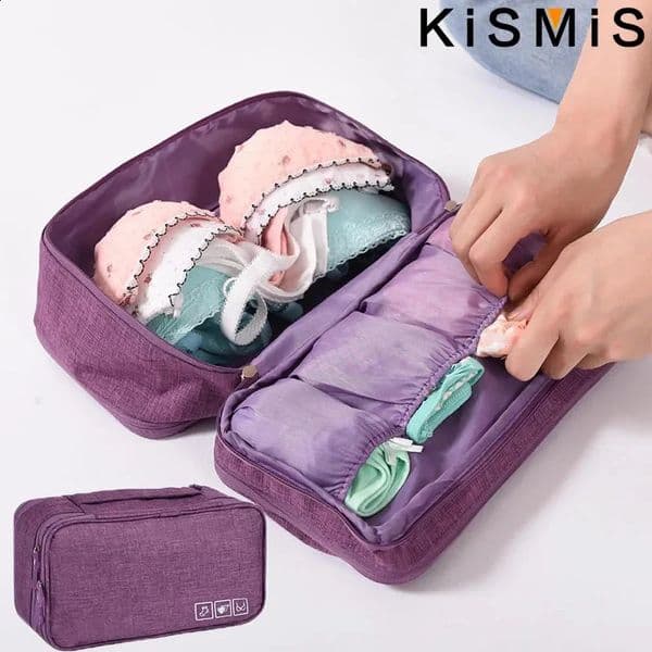 Ship from US Travel Bra Organizer Underwear Storage Bag Women Men Socks Cosmetics Clothes Pouch Stuff Goods Accessories Supplies Products 250305FBBBJ