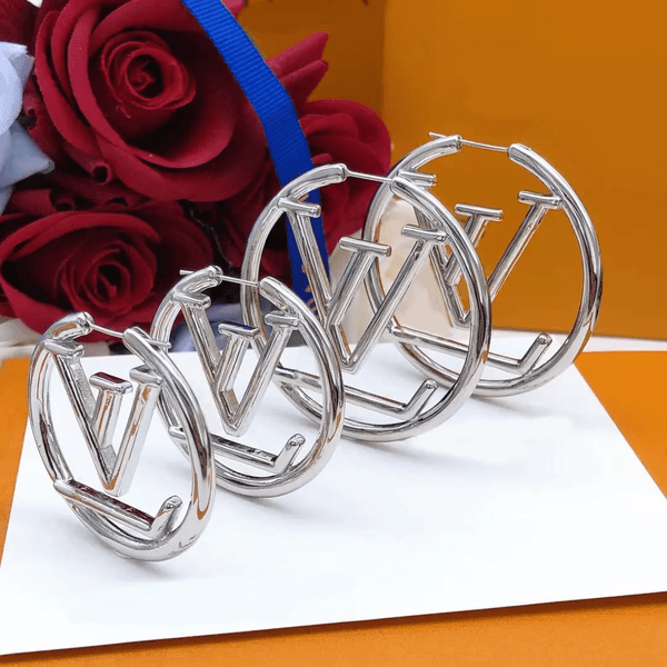 Gold Earrings Designer Luxury Hoop Extravagant Studs 3- 4cm 5cm Classic Simple Clip-Ons Earring Steel Silver Letter Engagement Knots Jewelry Valentine Gift