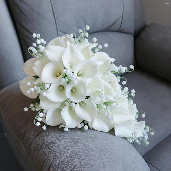 Designer Decorative Flowers Wedding Bride Calla Bouquet Artificial gift set For Ceremony Party Decoration