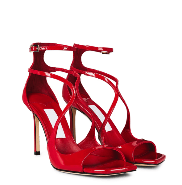 Azia Heels Women Sandal Leather high heels strap shoes azia sandals Cross Strappy High-Heels Nude Black Evening Party Wedding Sexy Lady Sandalias high quality