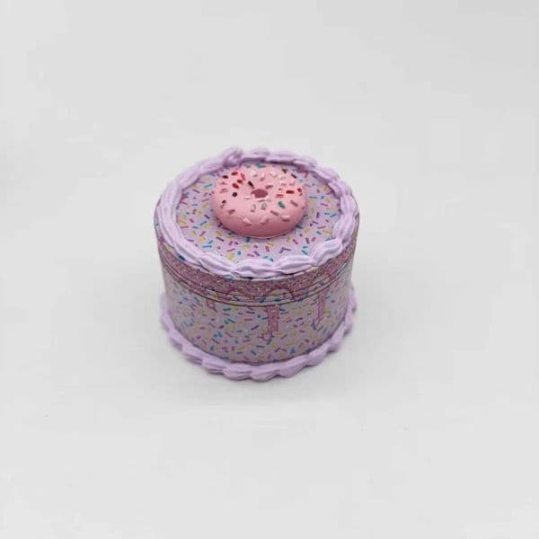 2025 New Design Zinc 64MM 4 Layers 3D Purple Donut Cake Cute Grinding Mill Smoking Tool Grinder Herb Grinder Grinding Machine Dry Herb Crusher
