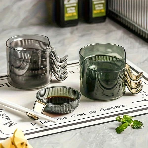 1 set of 4 Dipping Dish with Chopstick holder Dish Pickle Dish seasoning suitable for kitchen barbecue waste 250228BJ