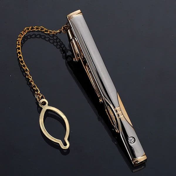 Mens metal simple necklace buckle gold silver tie rod clip pin fashionable exquisite jewelry wedding gift 250228