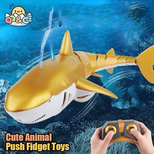 RC Shark 2.4G Simulation Remote Control Animals with Lights Submarine Robots Fish Electric Toys for Boy Upgrade Spray WaterToy 250305