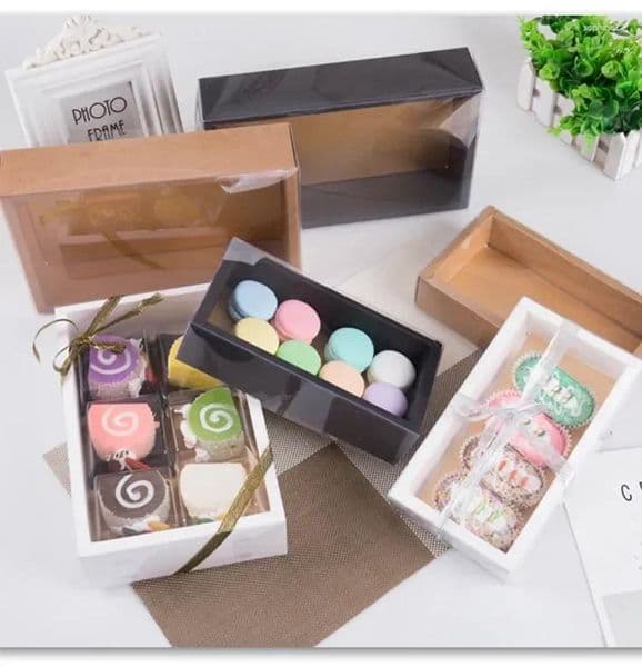 Gift Wrap 10pcs Transparent Paper Candy Box With Window Cake Packaging For Home Party Clear Lid Favor Package