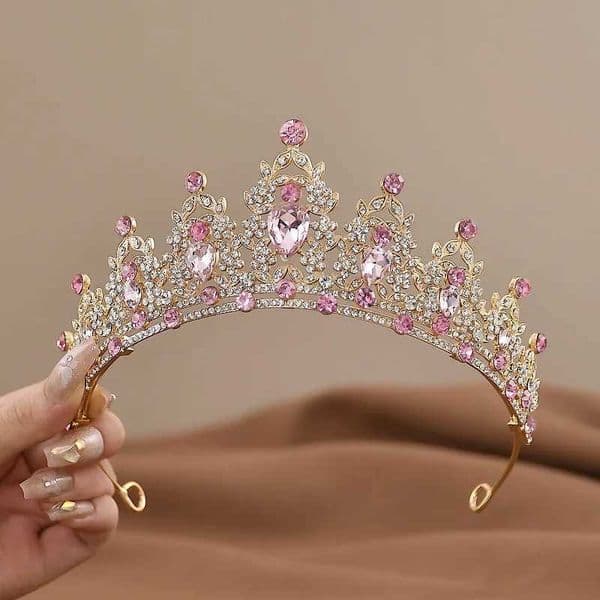 Childrens Princess Crown Crystal Headpiece Girl Hair Accessories High end Atmospheric Dance Performance Birthday Gift Crown X250306