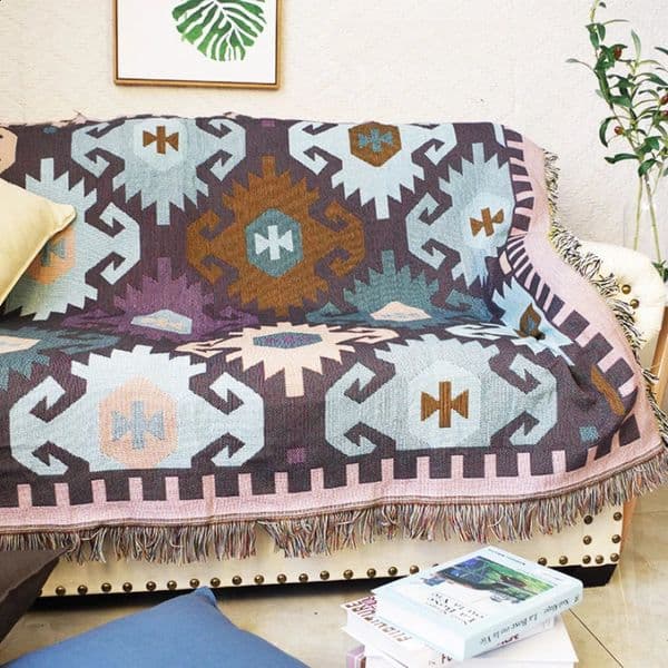 American Western Boho Rugs Plaid for Sofa Mexican Decorative Farmhouse Blanket Southwest Woven Tablecloth 250303